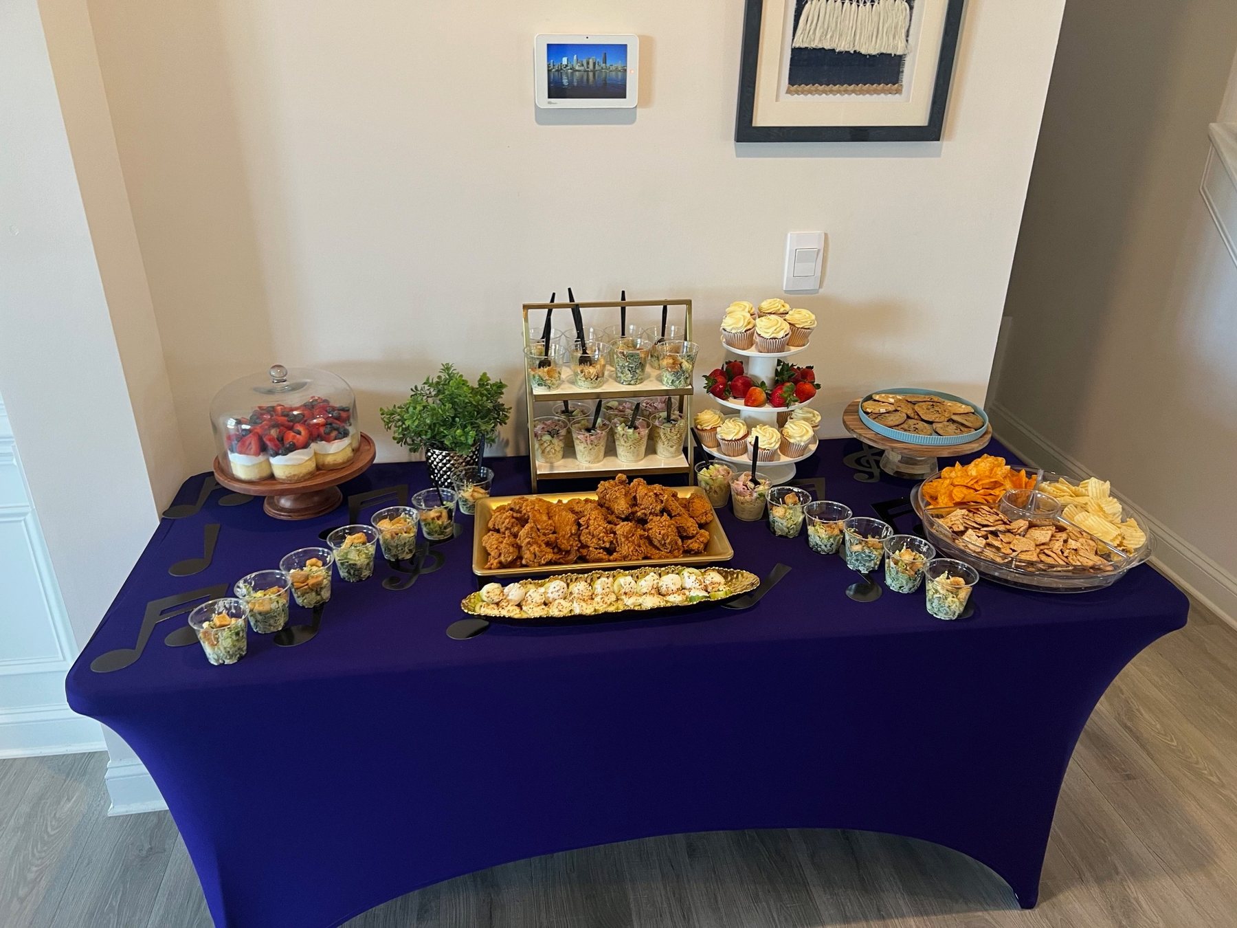 Styled food presentation table